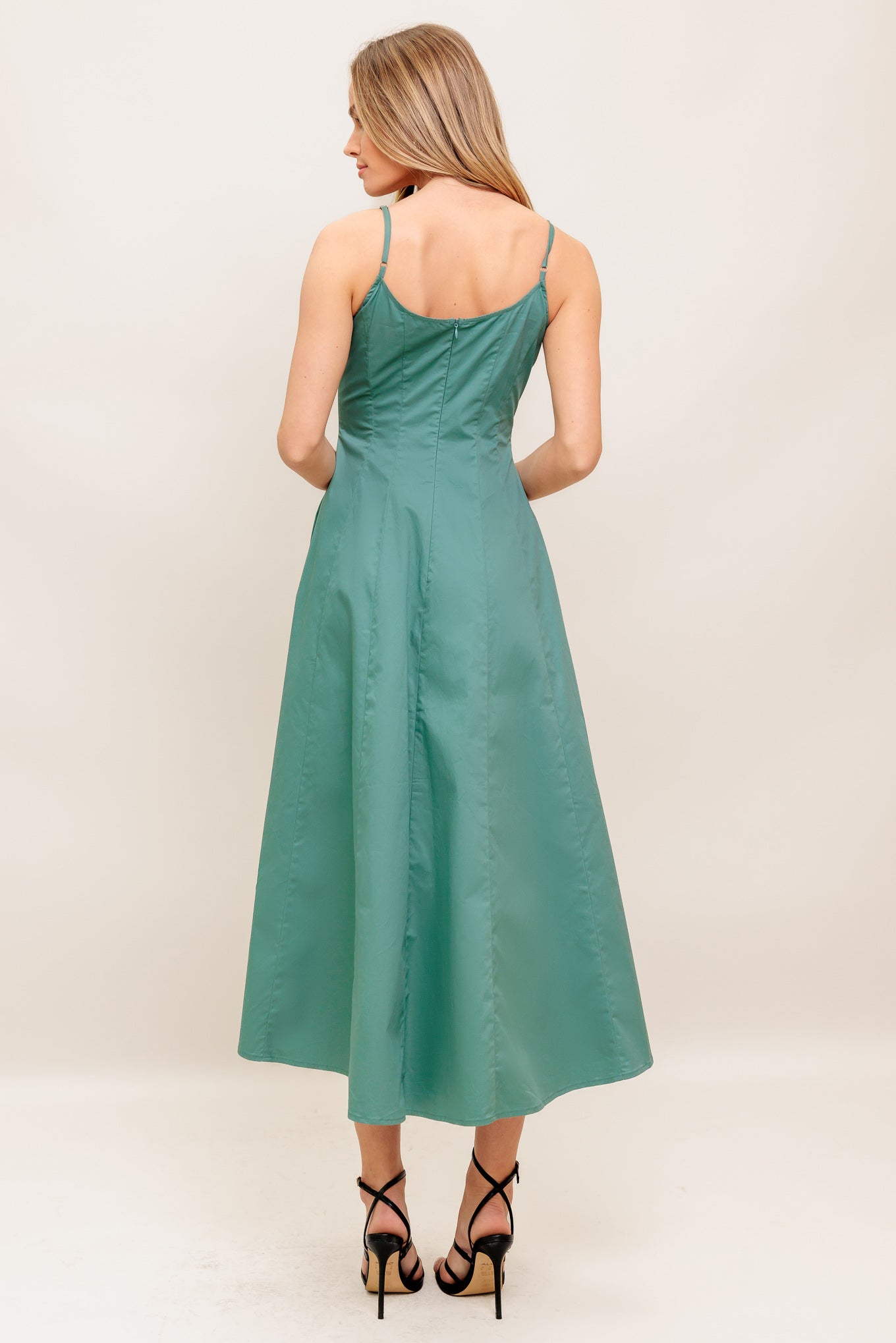 VERDE ELEGANTE WOVEN MIDI DRESS Flying Tomato